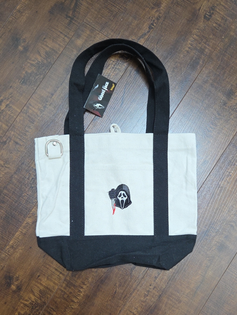 Ghost Face Viral Spirit Halloween Embroidered Canvas Mini Tote Bag